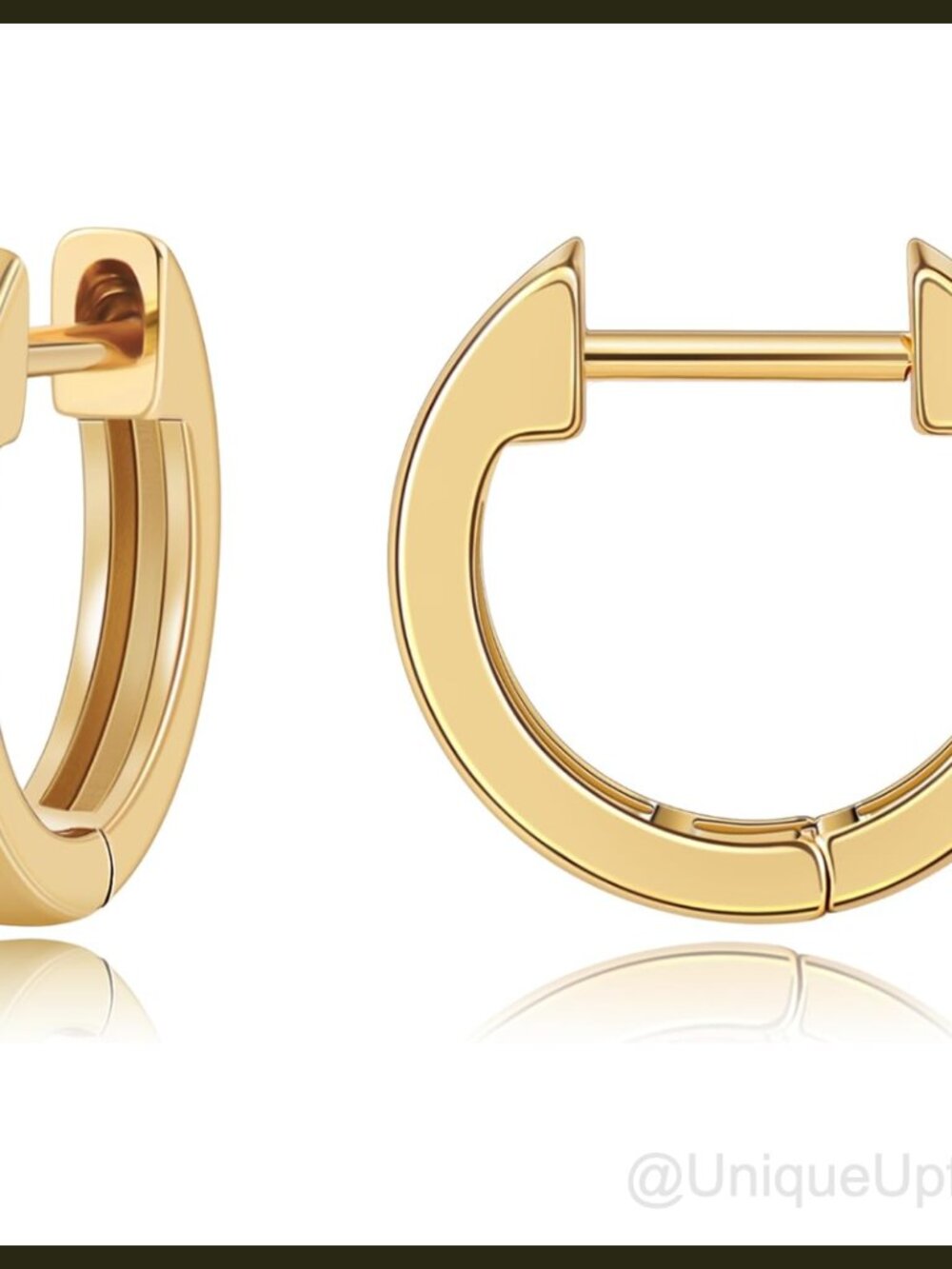 14K Gold Plated Small Huggie Hoop Earrings Hypoallergenic Lightweight